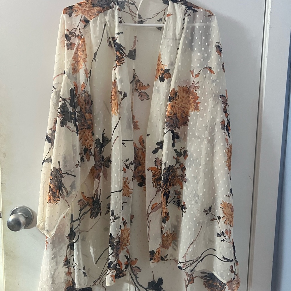 Maurices Sheer Floral Kimono